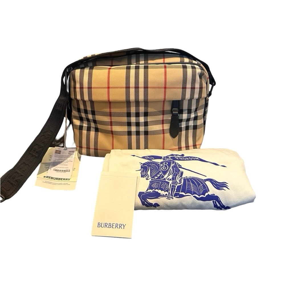 NEW Burberry Paddy Check Crossbody Bag In Archive Beige Unisex